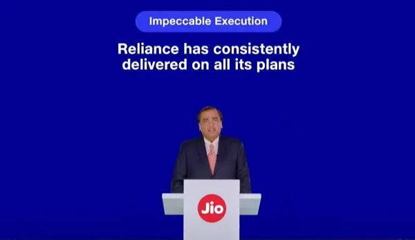 Mukesh Ambani at Reliance's 2023 Annual General Meeting Mukesh Ambani at Reliance's 2023 Annual General Meeting