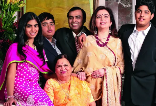 Mukesh Ambani with his Family