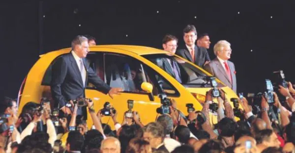 Ratan Tata With Nano Car